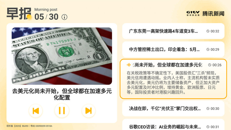 腾讯新闻早晚报TV版